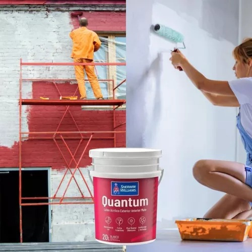 Pintura Látex Interior Exterior Quantum Sherwin 20 Ls Blanco