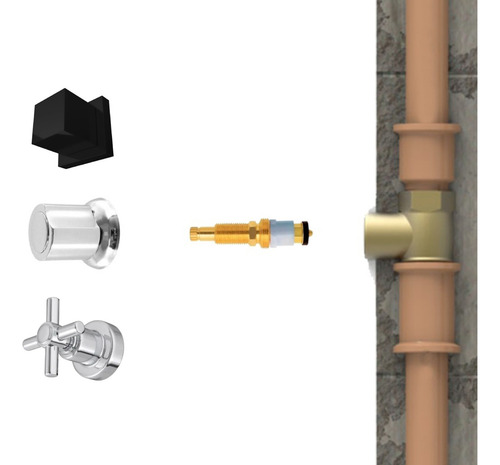 Reparo Para Registro De Chuveiro Pressão Padrão Deca Metal Mvs Titanium Metais