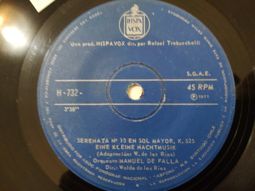 Vinilo Single De Manuel De Falla -- Serenata N°13 ( B126 (Usado)