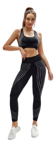 Conjunto Deportivo Negro 2piezas  Shein Mujer 