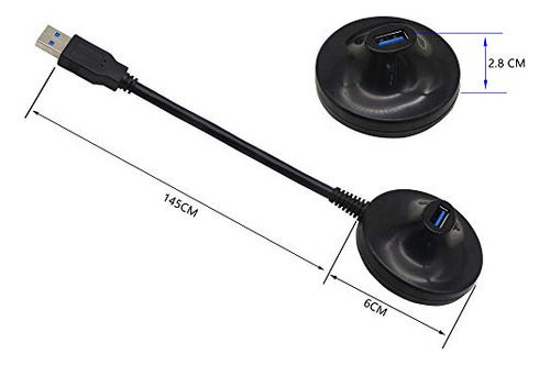 Cable De Extensión Usb 3.0 De 4.7 Pies Con Pedestal Macho A