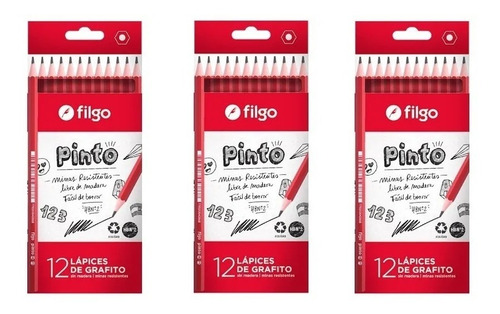  Lapiz Filgo Negro Grafito Hb X 36 Unidades