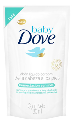 Jabón líquido Baby Dove Humectación Sensible repuesto 180 ml