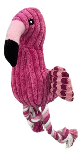 Pelúcia Flamingo Pet C/ Corda Brinquedo Interativo Cães 
