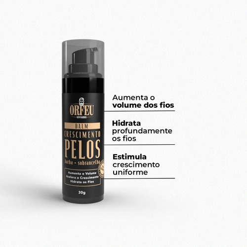 Produto Cresce Barba E Sobrancelha Orfeu Resultados Visíveis Amadeirado
