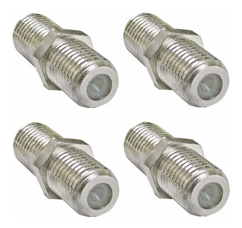 Pack 4 Conector Union Hembra Para Tv Cable Coaxial Unir 