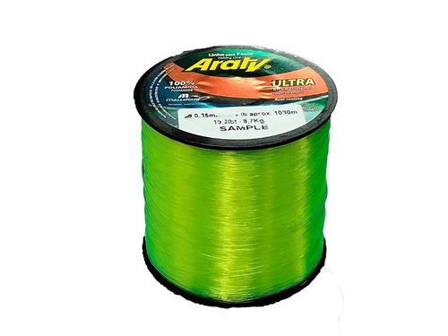 Imagen 1 de 4 de Bobina Tanza Nylon Monofilamento Araty 0.40 Mm Amarillo Fluo