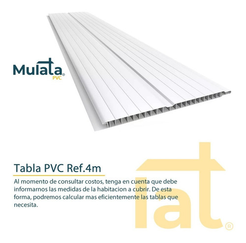 Cieloraso Pvc Tabla 4m 7mm Lambriz Techo Revestimiento