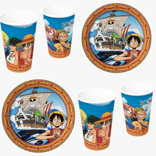 Copos E Pratos Festa One Piece - Kit Promocional