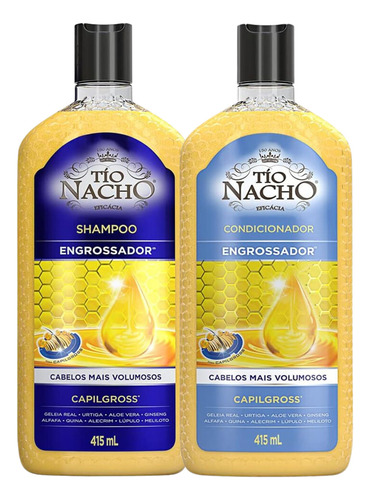  Kit Shampoo E Cond Tio Nacho Antiqueda Engrossador 415ml