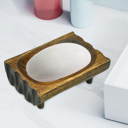 Li Jabonera De Madera, Bandeja For Guardar Jabón Con Drenaje