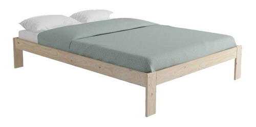 Imagen 3 de 4 de Cama Doble En Madera Natural Maciza 140 X 190 Ref: Bose
