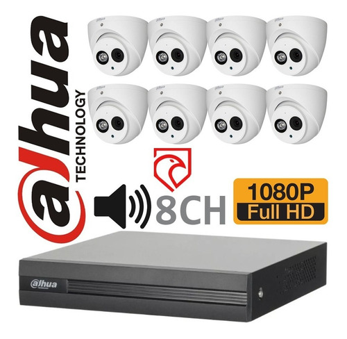 Kit Seguridad Dvr 4 Dahua 1080p + 8 Camaras C/audio Martinez