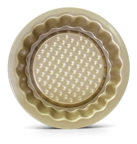 Imagen 2 de 10 de Set Mini Tarteletas 4 Unid. Antiadherente Dorado