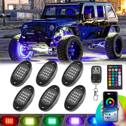 6 Pods Led Rock Lights For Truck Jeep Golf Cart Atv Utv Suv