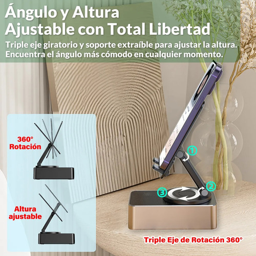 Bocina Bluetooth Portátil Con Soporte Para Celular Y Carga