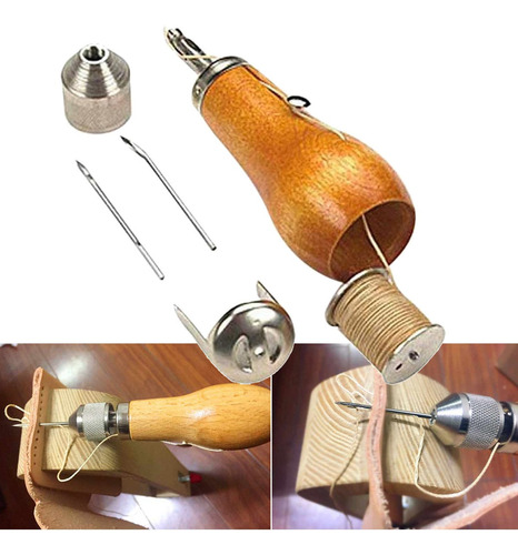 Profissional Stitcher Costura Awl Kit Ferramenta Linha De Ce