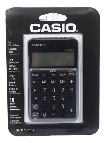 Calculadora Electronica Sl-310uc Negra Casio Cont 1pieza Color Negro