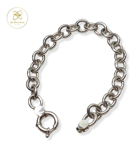 Imagen 1 de 7 de Pulsera Plata Argollas Ovaladas Chicas Nro 2