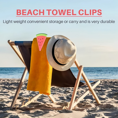 6 Lindos Clips Para Toallas Con Forma De Sandía