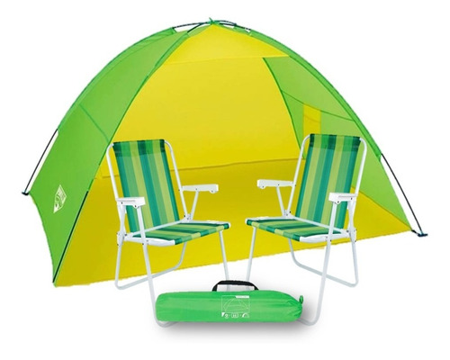 Combo Carpa Playera + 2sillas Playa + Bolso El Mas Grande!! 