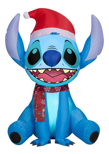 Inflable Navidad Disney Stitch Navideño Led 1.37 Mts 