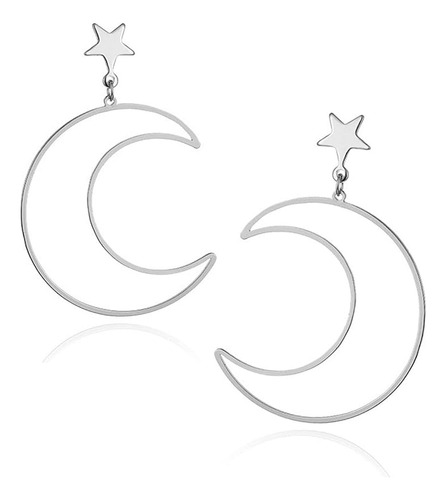 Aretes Colgantes Estrella Luna Grande Para Mujeres Y Niñas A