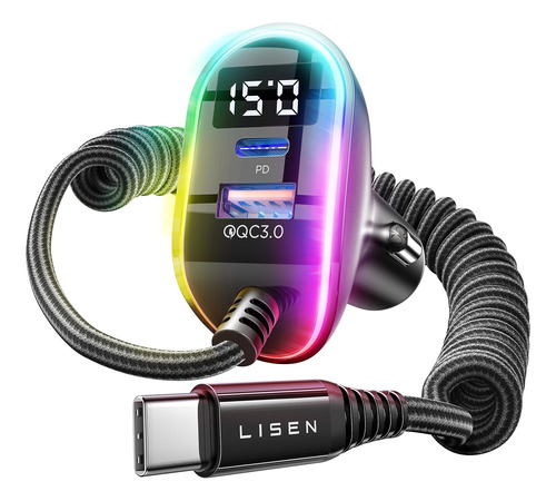 Lisen Cargador Coche Usb C 96 W Carga Rapida Adaptador Pd Qc