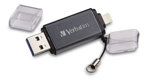 Pendrive Dual Verbatim 16 Gb Usb A Lightning Gris