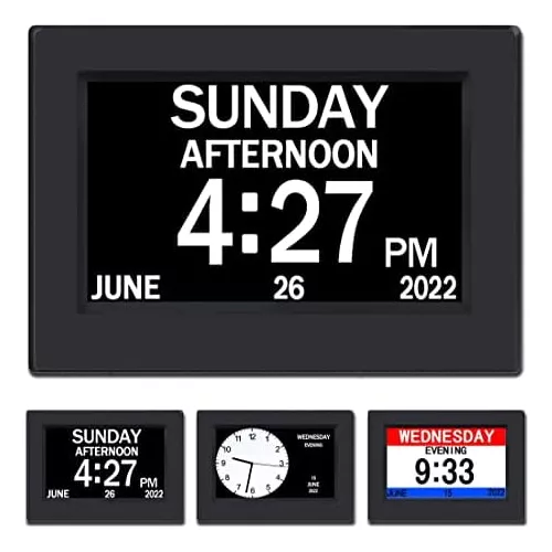 Reloj de demencia Reloj de Alzheimer y gran reloj de calendario digital  para personas mayores, reloj con día y fecha f