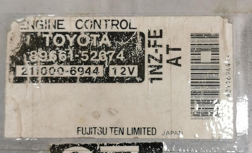 Computadora De Motor Toyota Echo 2001-2000 1.5l 89661-52674 (Usado)