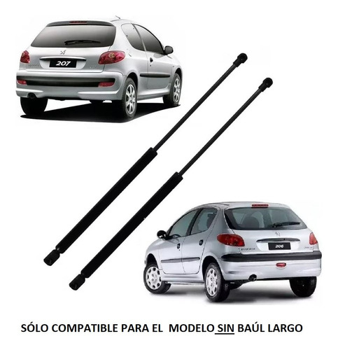 Kit 2 Amortiguadores Porton Baul Trasero Peugeot 207 5 Ptas.