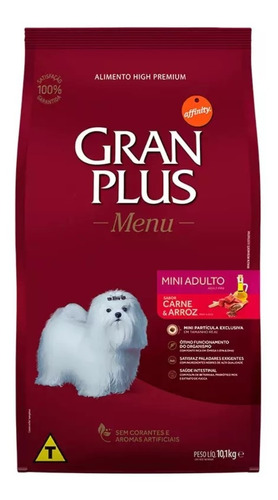 Ração Para Cães Menu Adulto Mini Carne&arroz 10kg Granplus