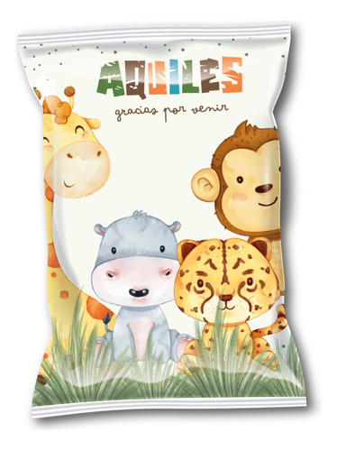 30 Bolsitas Golosineras Chip Bag Animales De La Selva