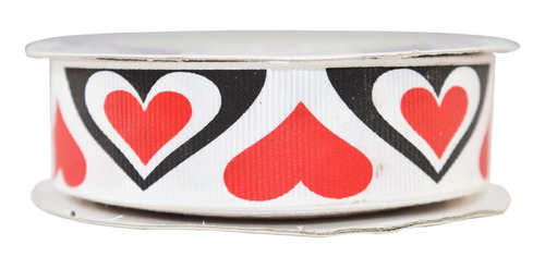 Imagen 2 de 3 de Listón Estampado De Corazones, 2 Piezas,san Valentín,bdc5