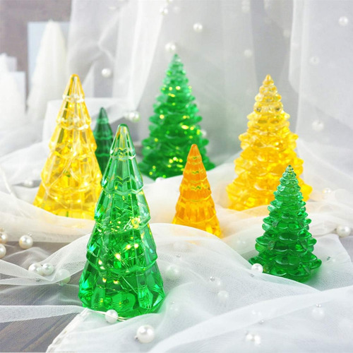 Molde De Resina De Silicona 3d Para Árbol De Navidad 2 Pieza