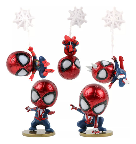 Spider-man Doll Spiderman Desktop Car Ornaments 5 Pcs