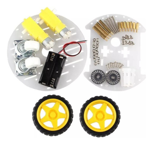 Kit Chasis Robot Circular 4 Ruedas V4 Compatible Con Arduino