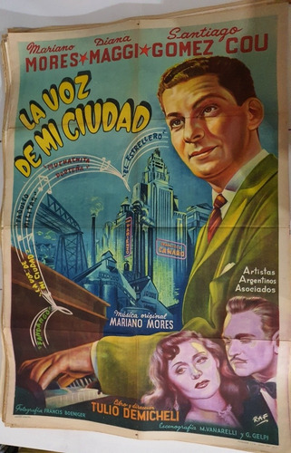 Antiguo Afiche De Cine Original Con Mariano Mores-sb