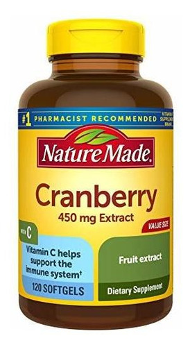 Suplemento Herb Nature Made Cranberry + Vitamina C Cápsulas
