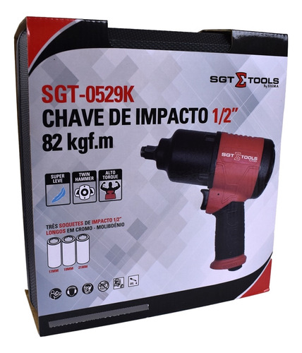 Kit Chave De Impacto 1/2 82 Kgf.m - Sigma Tools - Sgt-0529k