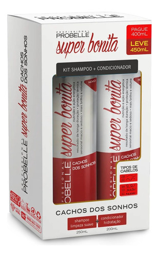 Pack Shampoo + Acond. Rizos Dos Sonhos Probelle 450ml