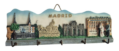 Espectacular Porta Llaves De Madrid España