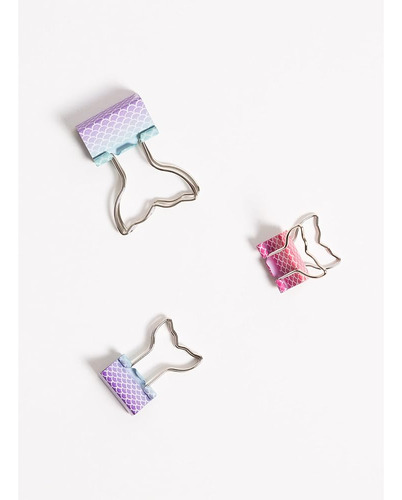 U Brands Mermaid Tail Binder Clips, Suministros De Oficina, 