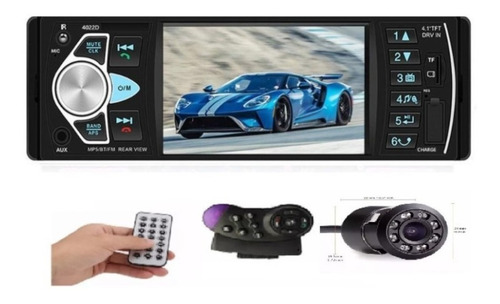 Imagen 1 de 2 de Radio 1 Din Mp5 Pantalla 4.1 Bluetooth Usb Con Cam Sobrepone
