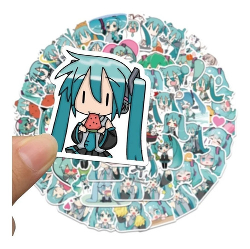 Imagen 3 de 7 de Miku Hatsune - Set De 50 Stickers / Calcomanias / Pegatinas