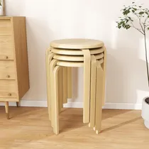 Comprar Taburetes De Madera Apilables, Taburetes Redondos Apila...