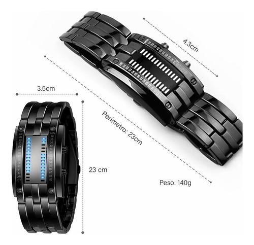 Reloj Electrónico Binario Con Luz Led Resistente Al Agua