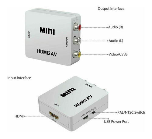 Imagen 3 de 10 de Adaptador Hdmi A Rca Av Audio Video Ps4 Bluray Pc Laptop Etc
