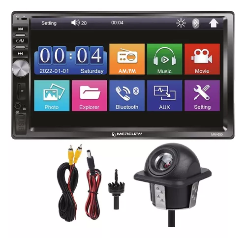 Pantalla Radio Para Carro Auto Con Camara De Reversa Retroceso Bluetooth  Full HD